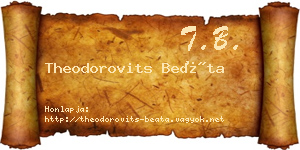 Theodorovits Beáta névjegykártya