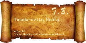 Theodorovits Beáta névjegykártya