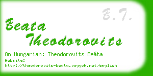 beata theodorovits business card