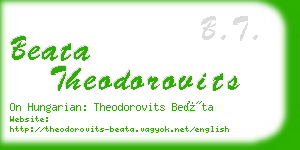 beata theodorovits business card